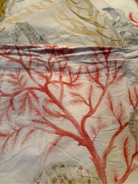 Pottery Barn Atlantic Ocean Coral 🪸 Seashells King Duvet & 3 Euro Shams